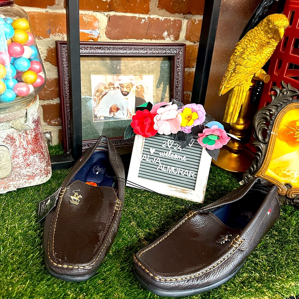 Beverly Hills Polo Club | Shoes | Beverly Hills Polo Club Mens Size 1 Brown Edwin Memory Foam Loafers Shoes